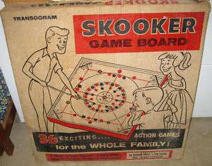 COLLECTIBLE TRANSOGRAM SKOOKER WOOD BOARD GAME  