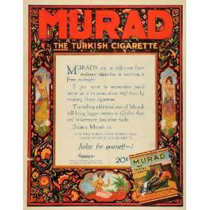 1919 Ad Murad Turkish Cigarette Tobacco Anargyros Turkey Women Dancers 