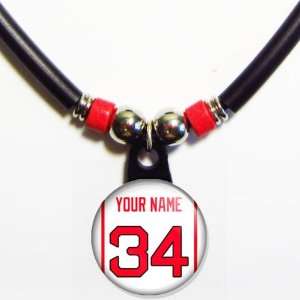  Boston Red Sox Personalized Baseball Jersey Neckalce with Your Name 