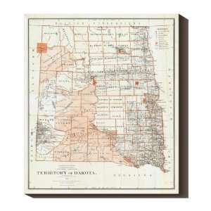  Canvas Wrapped Territory of Dakota 1879 Arts, Crafts 
