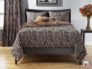 Zebra Zen Black and Tan Animal Print SIS Bed in a Bag Set Choose Size 