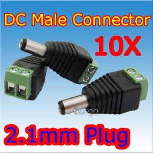 10X 5.5 x 2.1mm CCTV DC Power Male Jack Plug Connector  