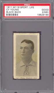 1911 M116 Sporting Life Cy Young Black Back Cleveland PSA 2 (MK 