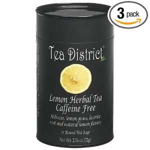 Tea District Lemon Herbal Tea, Caffeine Free, 36 Count, 2.54 Ounce 