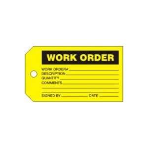  WORK ORDER Tags RV Plastic (5 7/8 x 3 3/8)   1 Pack of 