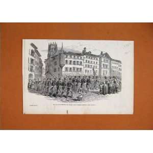  1847 War Switzerland Federal Troops Fribourg Soldiers 