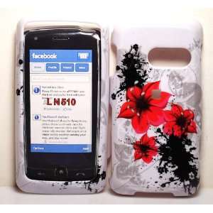  White with Red Lily Flower Snap on Hard Skin Shell 