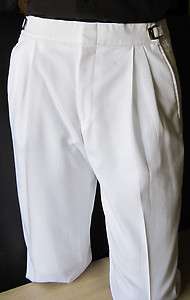 Mens White 36 38 Long Adjustable Waist Tuxedo Pants Wedding Prom 