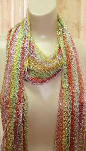 MULTI COLORED Weaved LARGE Shawl Neck Scarf Wrap Stole  