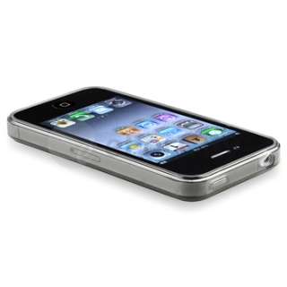 Clear Frost Smoke Gel Rubber Skin Case Cover+PRIVACY FILTER for iPhone 