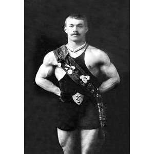  Vintage Art Bodybuilder in Sash   04003 3