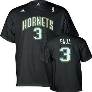  Chris Paul Black adidas Name and Number New Orleans Hornets T 