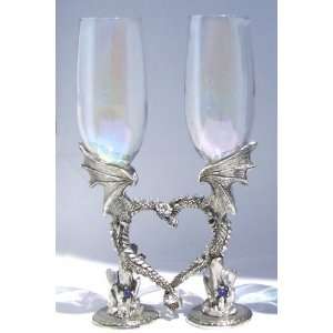  Dragon Heart Wedding Toasting Glasses Set Kitchen 