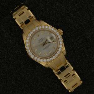 Rolex Yellow Gold Lady PearlMaster Masterpiece Watch   Factory 