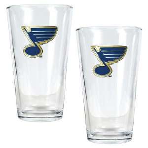  St. Louis Blues NHL 2pc Pint Ale Glass Set   Primary Logo 
