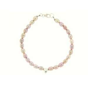  Pink Pearl and Heart Bracelet 