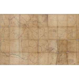    1862 Civil War Map Tennessee Alabama & Georgia