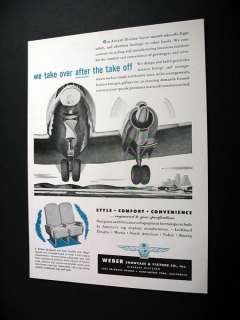 Weber Aircraft Airplane Seats Interiors 1947 print Ad  