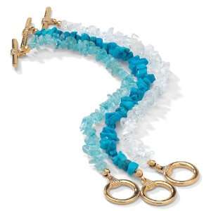  PalmBeach Jewelry Genuine 3 Piece Multi Gem Bracelet 