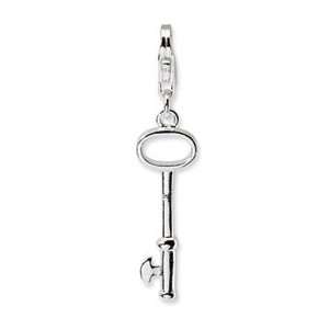   La Vita Sterling Silver Skeleton Key Charm with Lobster Clasp Jewelry