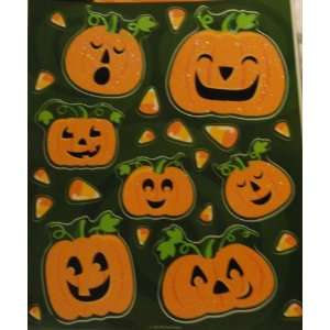  Halloween Glitter Window Clings   Pumpkins and Candy Corn 