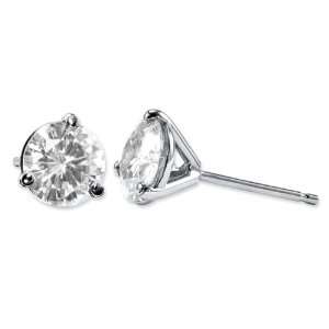  14KW 4.5mm 3 Prong Round Studs/Screw Back Earrings 