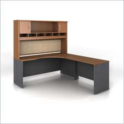   Right Facing L Shaped Desk with Hutch in Auburn Maple [247923