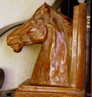 Horse Head Bookends Statue Sculpture  