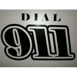  Police Dial 911 Sticker Decal Racing Ford Dodge Black 