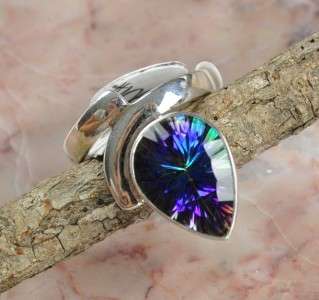 1080, BLUE MYSTIC TOPAZ .925 STERLING SILVER RING SIZE 6.75  