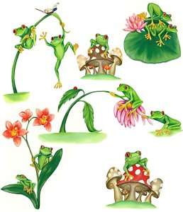 Tatouage Fun Frogs Mural  