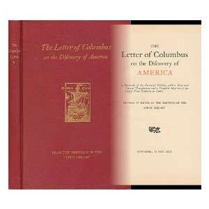  The letter of Columbus on the discovery of America A 