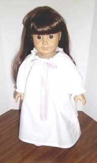 American made clothes 18 doll White/pink gown/slippers  