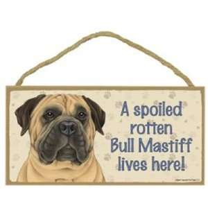 com A Spoiled Rotten Bull Mastiff Lives Here   5 X 10 Door/wall Dog 