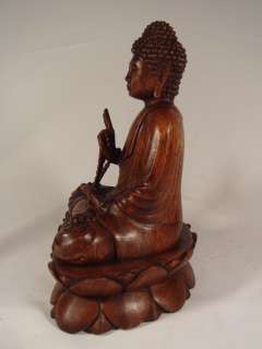 Hand Carved Meditating Buddha Countless Blessings Sculpture