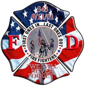 Sept 11th FireFighter Stickers Decals In Memory of.  