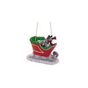  Zebra Sleigh Ride Christmas Ornament