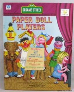Vintage 1976 Sesame Street Paper Doll Players Dolls  
