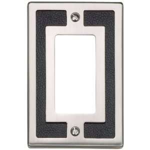   Black Leather and Brushed Nickel Rocker Wall Plate