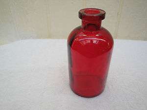 8oz Apothecary Red Colored Glass Bottle    Jars Vases Bottles  