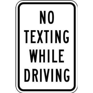 Zing Eco Parking Sign, NO TEXTING WHILE DRIVING, 12 Width x 18 