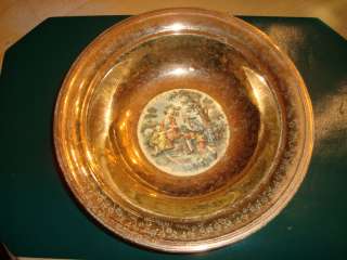 EDWIN M. KNOWLES 22 KT ROYAL CHINA GOLD PICTURE BOWL, NICE  