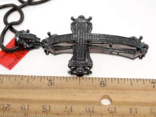 NEW MENS REAL BLACK DIAMOND CROSS 1 CT WITH MATCHING 36 INCH FRANCO 