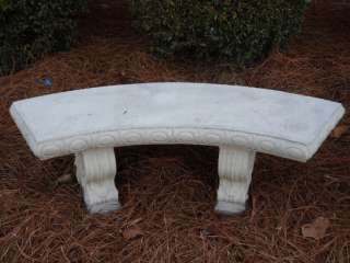 48 Curved Concrete Bench with Legs   Scroll Design  