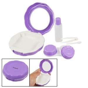 Purple Flower Shaped Plastic Contact Lens Case w Bottle 