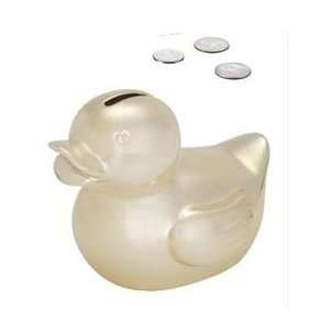    Metallic Rubber Ducky Porcelain Money Bank   Gold Toys & Games