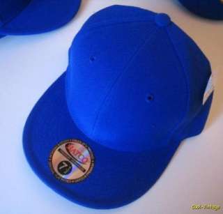 NEW NWT Premium HATCO Acrylic Twill Plain Solid Blue Hat Flat Brim 