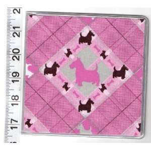  CD DVD Holder Carrier Made with Scottie Dog Pink Argyle 