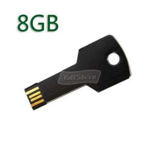 New 8GB Metal Key USB 2.0 Flash Drive Black Cool Design  