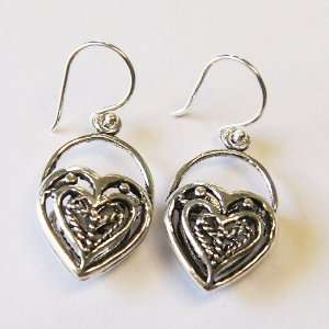    Thaimart Heart Earring 925 Sterling Silver 